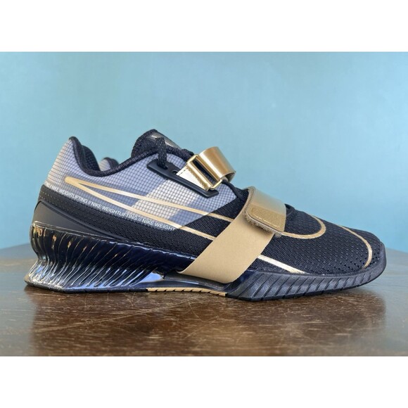 Nike Romaleos 4 Black/Gold Weightlifting Shoes Men’s Size 9.5 CD3463-001 - Picture 2 of 11